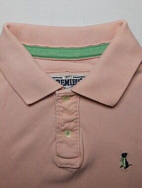 Vintage Cremieux 1971 Mens Short Sleeve Pique Cotton Knit Polo Large Pink